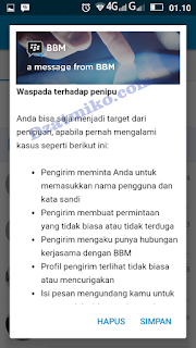 Waspada Terhadap Penipu (Message From BBM)