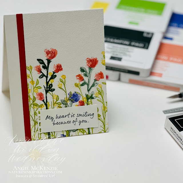 Wildflower Path watercolor card (standing) | Nature's INKspirations by Angie McKenzie