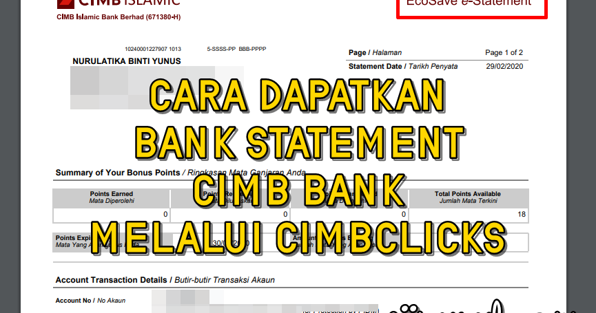 Contoh Surat Rasmi Permohonan Bank Statement Di Cimb