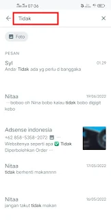 4. Mencari chat dengan semua kontak WhatsApp