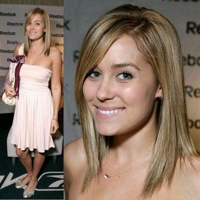This medium length curly hairstyle looked great. lauren conrad's celebrity