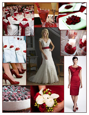 pictures of red and white wedding. A wintery lace wedding dress