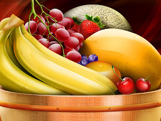 3d fruit images bananas frapes straberry