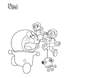 Coloring Pages Doraemon, Nobita, Dorami, Shizuka, Suneo, Jayen and Friends 
