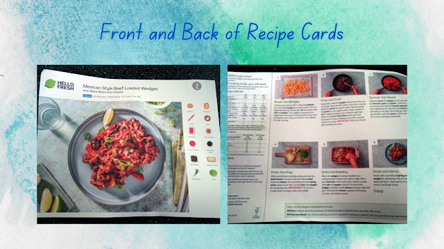 Front and back of the Hello Fresh recipes cards