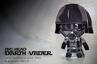 Big Head Darth Vader Paper Toy