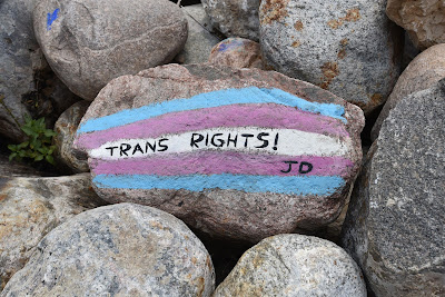 Trans Rights rock art Saskatoon SK.