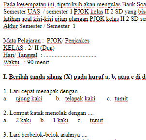 Soal-UAS-UKK-PJOK-kelas-2-SD-semester-1