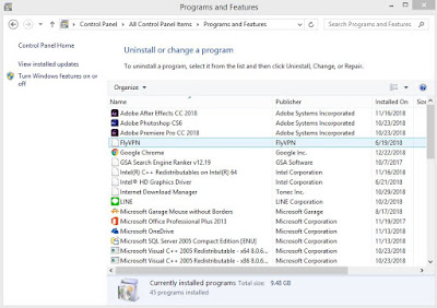 Control Panel - Uninstall Program Komputer Nation