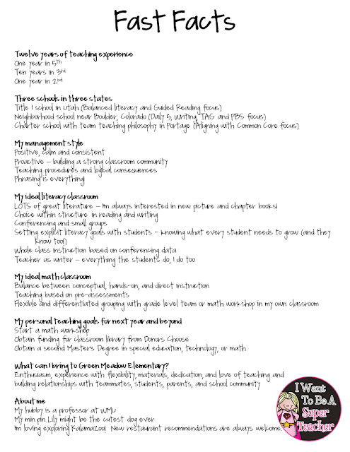 Great for teachers looking for a job! Includes information about getting an elementary teaching position with Interview questions, examples of notes, and even a picture portfolio