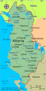 Mappa di Albania Regione