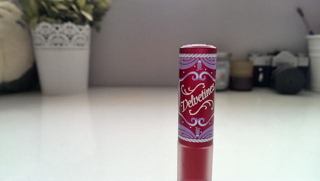 A close up of a Lime Crime Velvetine in Red Velvet