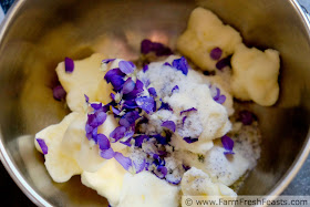 ingredients to make wild violet butter