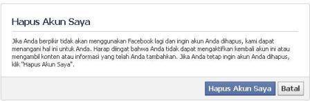 cara menghapus akun facebook