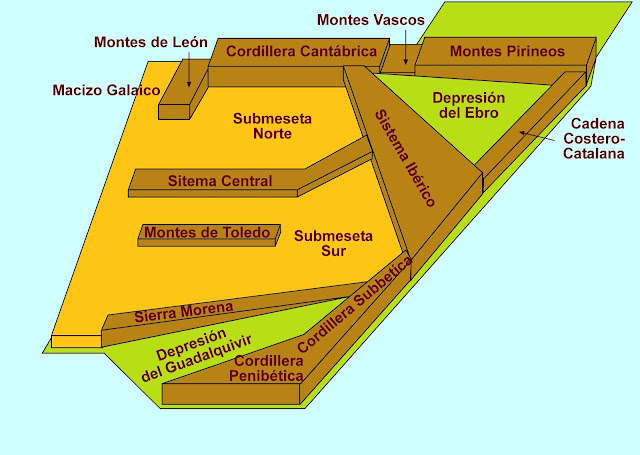 Resultado de imagen de mapa fisico 3d españa