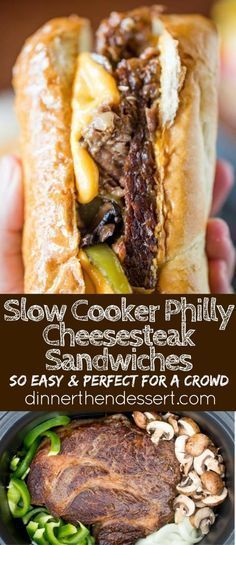 Slow Cooker Philly Cheese Steak Sandwiches