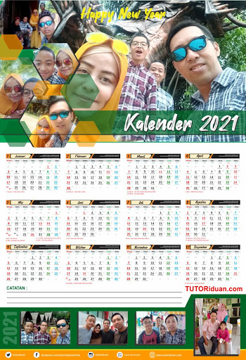 Desain Kalender Dinding 2021 12 Bulan Free PSD