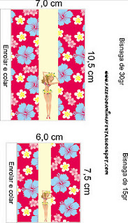 Girls Hawaiian Party Free Printable Candy Bar Labels.