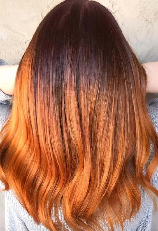 copper balayage hair ideas 002