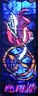 "Elijah" - abstract image, detail of stained glass from All Hallows' Wellingborough