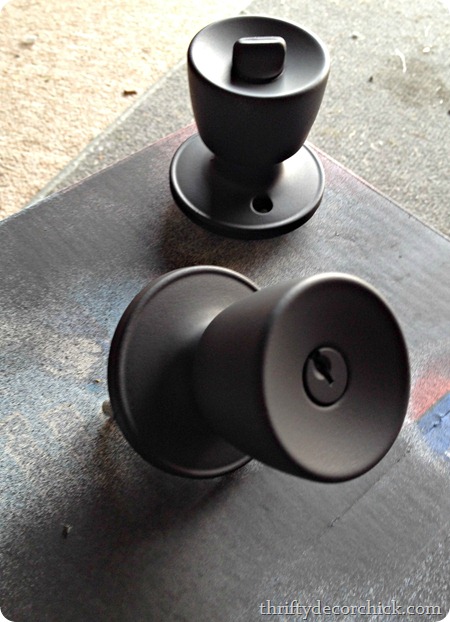spray painting brass knobs