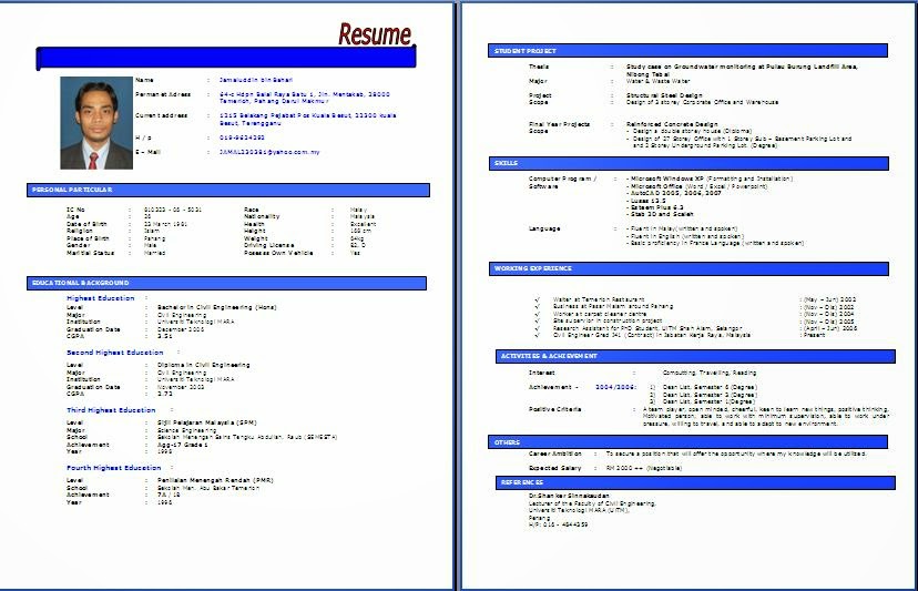 Contoh Resume Terkini Lengkap Dan Terbaik  infosantaii