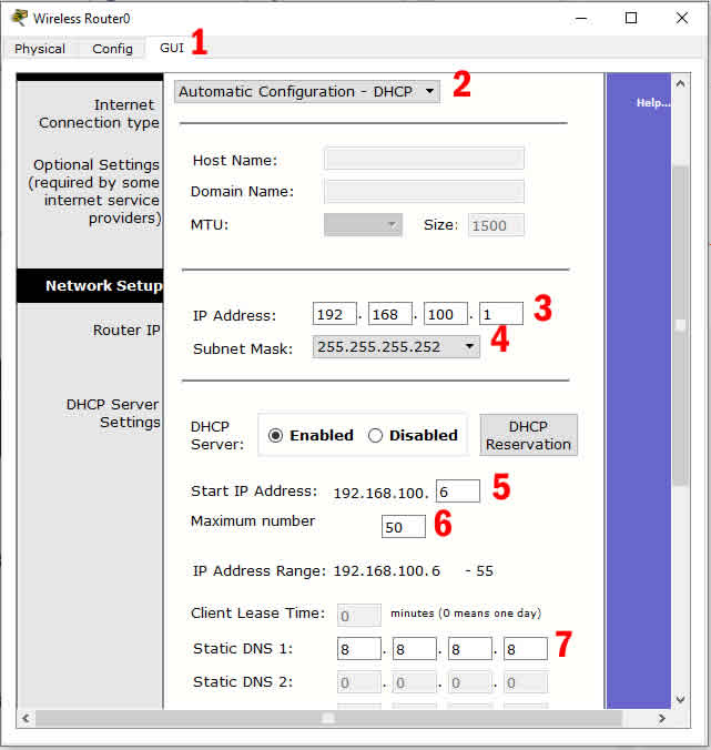 konfigurasi DHCP wireless