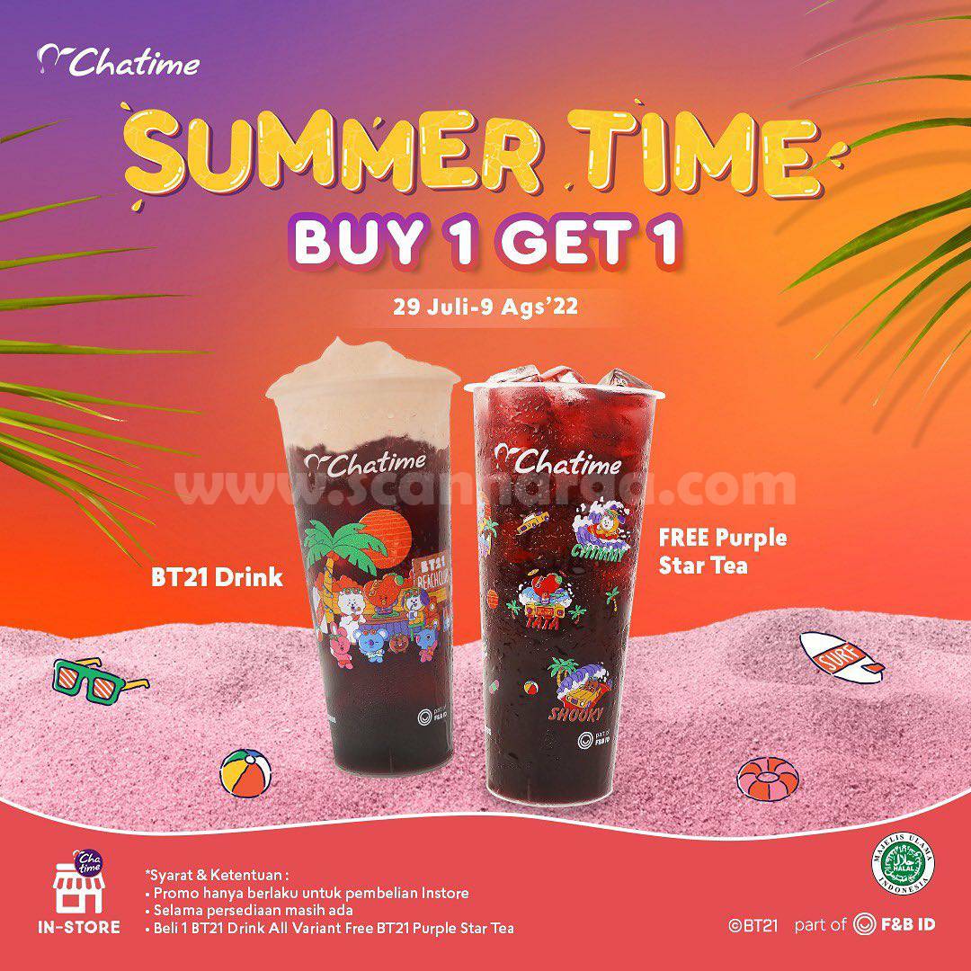 Promo CHATIME SUMMER TIME – BELI 1 GRATIS 1 BT21 DRINK