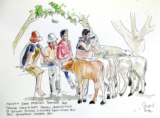 ilustrasi pasar hewan kudus