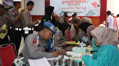 Sambut HUT Humas Polri ke-72, Polres Gowa Gelar Donor Darah