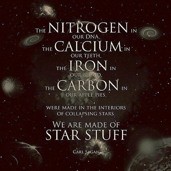 Carl Sagan: we are made of star stuff