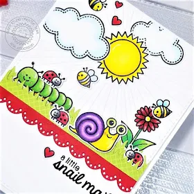 Sunny Studio Stamps: Backyard Bugs Eyelet Lace Border Dies Sunny Sentiments Everyday Card by Ana Anderson