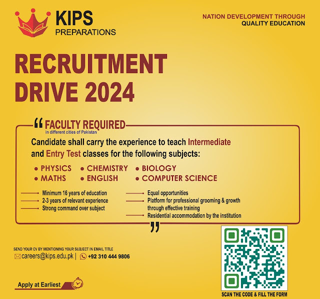 KIPS Education System Recruitment Drive Latest jobs 2024