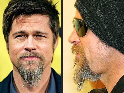 taken to braiding his beard. On another note – Brad Pitt and partner,