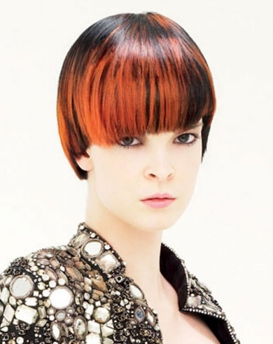 Colored Bangs Hair Style 2014