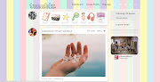 Dashboard do meu tumblr. Background de listras em tom pastel.