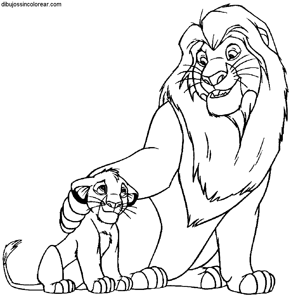 Dibujos Sin Colorear: Dibujos de Personajes del Rey León ...