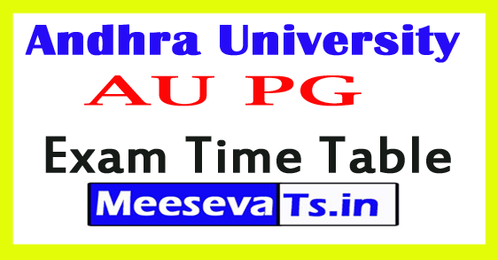 Andhra University PG Exam Time Table 