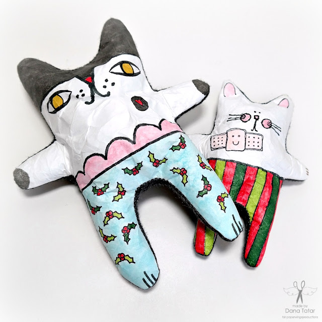 Stamped and Colored Stocking Stuffies for Christmas by Dana Tatar for Paper Wings Productions