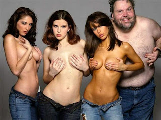 3 girls 1 guy boobs