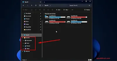 Cara Enable/Disable Libraries di File Explorer Windows 11