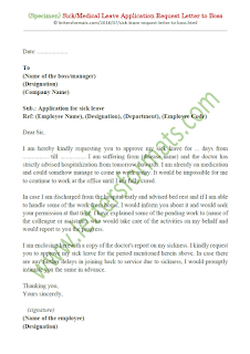 medical leave letter format to manager
