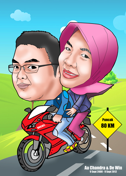 Gambar Kartun Naik Motor Ninja