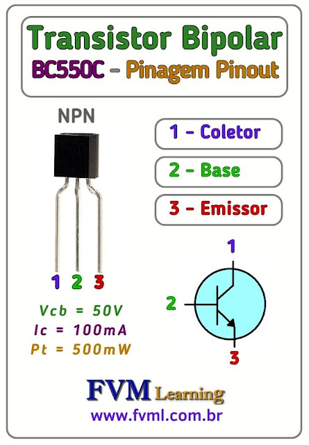 Datasheet-Pinagem-Pinout-transistor-npn-BC550C-Características-Substituição-fvml