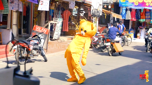 Dancing Funny Teddy Bear On public || public Funny Teddy Bear in Dancing || Funny Chirala ||#MRCP