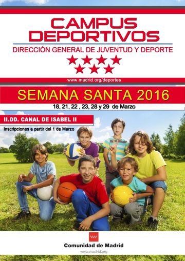 Campus infantil de Semana Santa en las Instalaciones Deportivas Canal de Isabel II