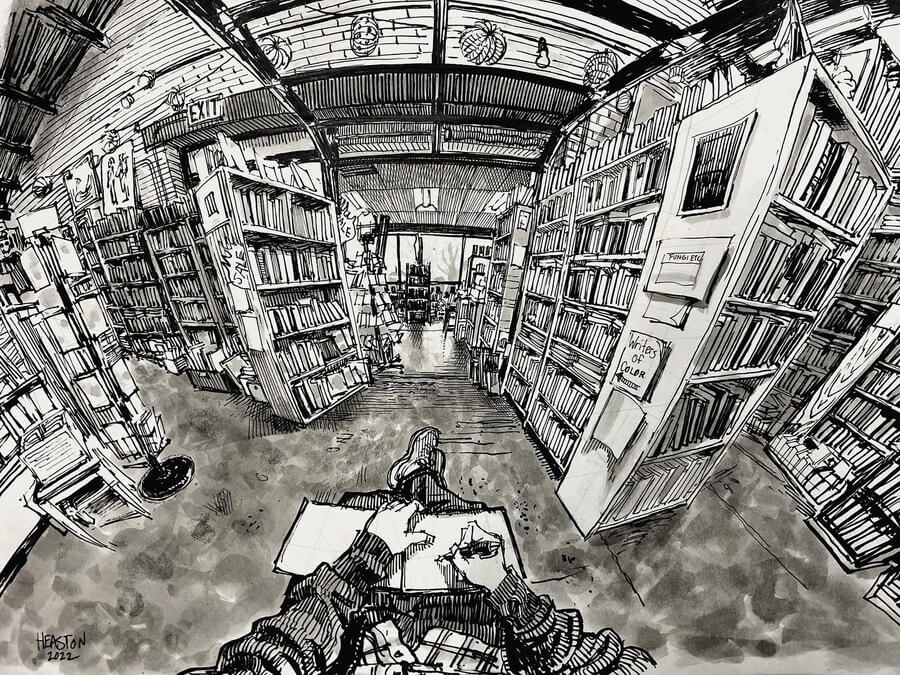 03-Sketching-in-the-bookshop-Paul-Heaston-www-designstack-co