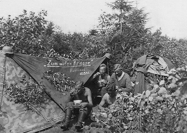 German troops and their Zeltbahn tent, 29 August 1941 worldwartwo.filminspector.com