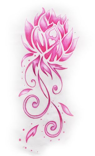 Flower Tattoo Sketch. Lotus Flower Tattoo Design