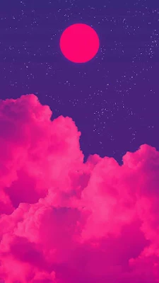 Noite nuvem Rosa Wallpaper Celular